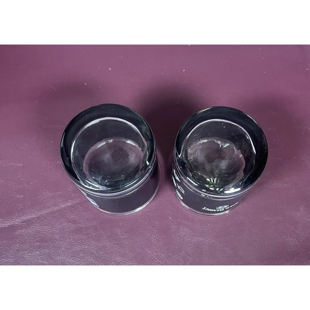 Jack Daniels Old No 7 Glass Cup Low-ball Basketball NBA Whiskey Bourbon Set Pair